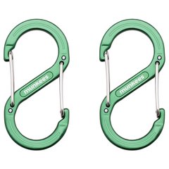 Auxiliary carabiner Munkees Forged S 6 x 60 mm 2-Pack grass green