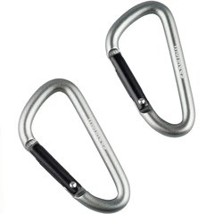 Auxiliary carabiner Munkees D 5 x 50 mm 2-Pack grey