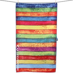 Towel Lifeventure Soft Fibre Printed Striped Planks Giant
