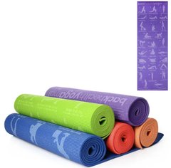 Mat for fitness and yoga GPVC-6 mm, yogaPVC6 pic, blue
