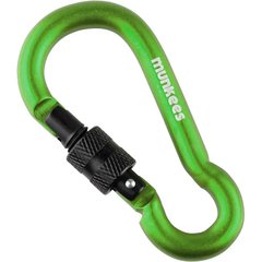 Auxiliary carabiner Munkees Pear with Screw Lock 7 x 70 mm grass green