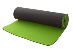 Mat for fitness and yoga TPE+TC 8 mm, yogaTPE+TC 8 green-black, Green