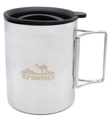 Thermal mug with folding handles and a sippy cup TRAMP 500 ml