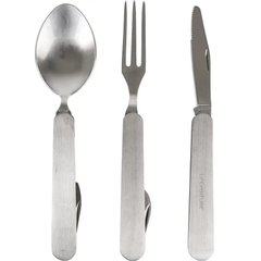Steel spoon, fork, knife Lifeventure Folding Cutlery Set