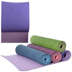 Mat for fitness and yoga TPE+TC 6 mm, yogaTPE+TC 6 pictured green-black, Green