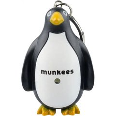 Keychain flashlight Munkees Penguin LED black-white, 1108-BW