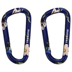 Auxiliary carabiner Munkees Flower Blue 6 x 60 mm 2-Pack, 3323-BL