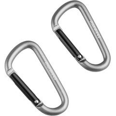 Auxiliary carabiner Munkees D 6 x 60 mm 2-Pack grey