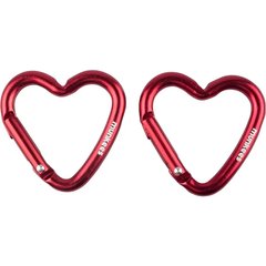 Auxiliary carabiner Munkees Mini Heart red 2-Pack